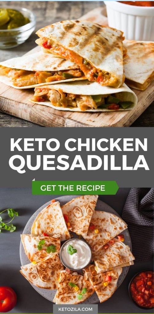 Keto Chicken Quesadilla w/ Avocado & Jalapeño