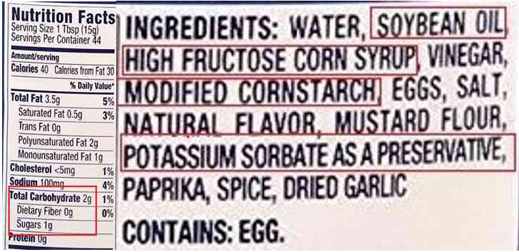Miracle Whip Nutrition Facts